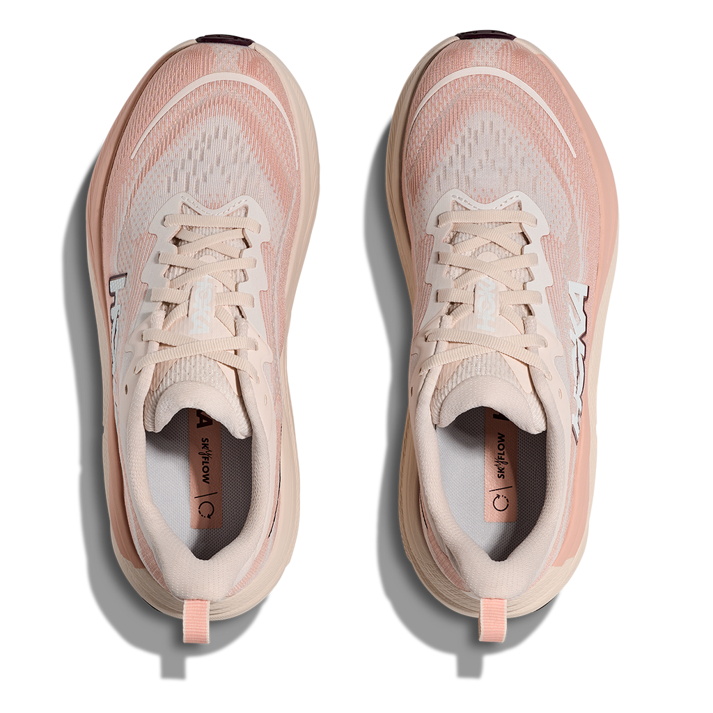 HOKA Skyflow Women's Road Running Shoes - Rose Cream / Rose Latte product photo