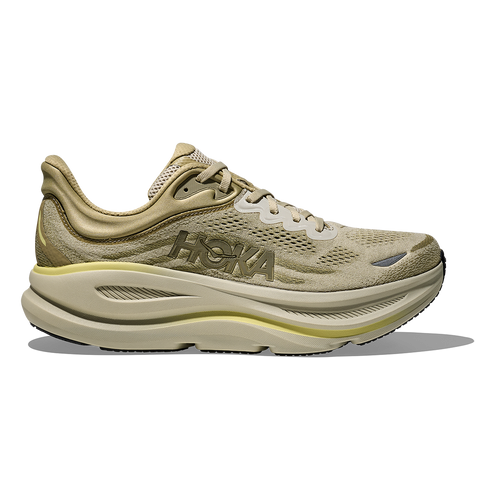 HOKA Bondi 9 Men's Road Running Shoes - Grassland / Oyster Mushroom product photo