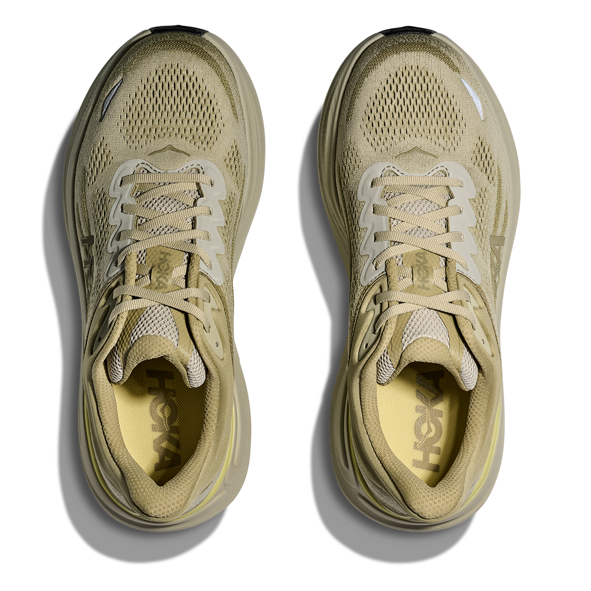 HOKA Bondi 9 Men's Road Running Shoes - Grassland / Oyster Mushroom product photo
