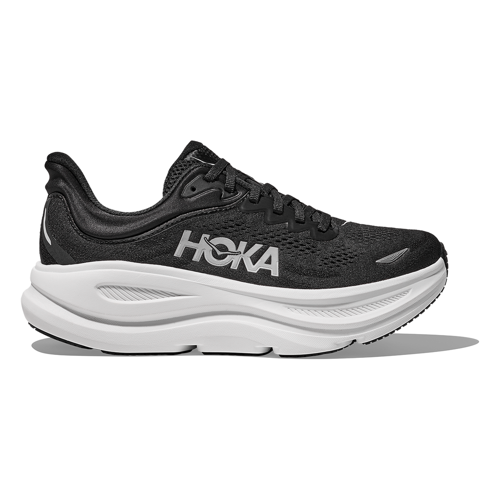 HOKA Bondi 9 Women's Road Running Shoes - Black / White product photo