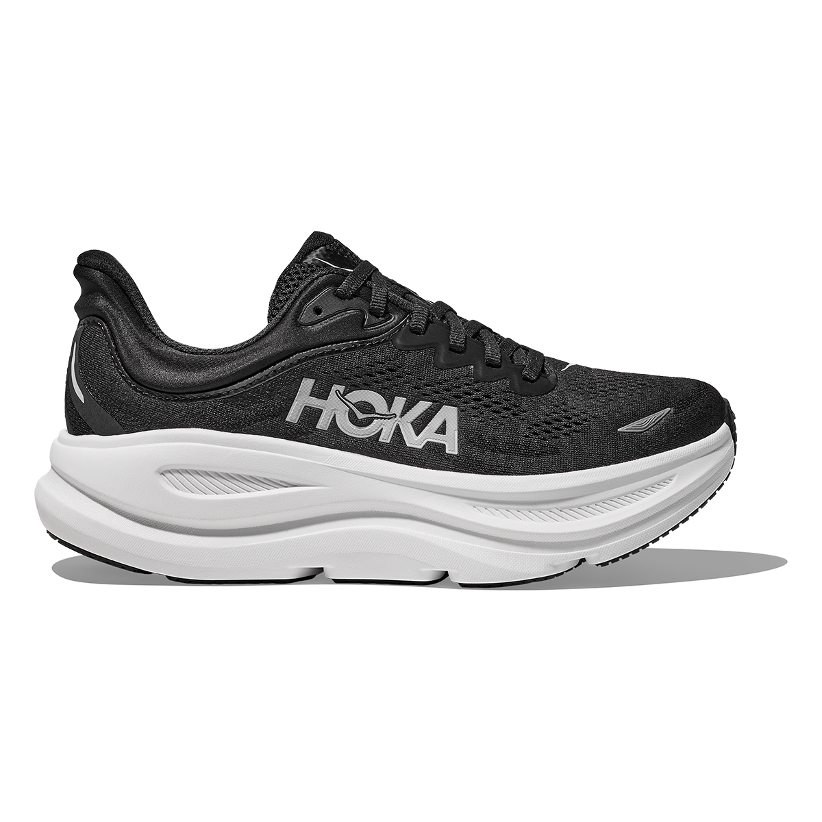HOKA Bondi 9 Women's Road Running Shoes - Black / White product photo