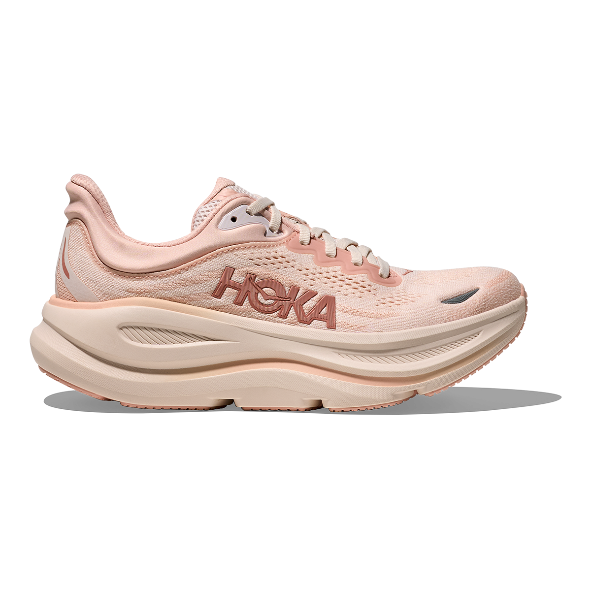 HOKA Bondi 9 Women's Road Running Shoes - Rose Latte / Rose Cream product photo