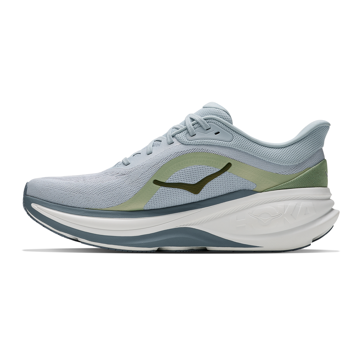 HOKA Clifton PRO GLM Men's Road Running Shoes - Mineral Blue / Sprouted Green product photo