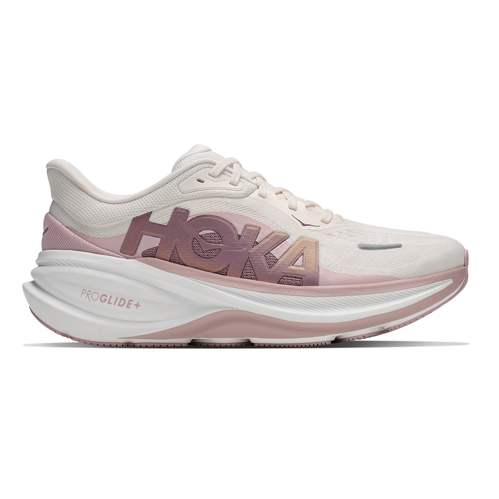 HOKA Clifton PRO GLM Women's Road Running Shoes - Alabaster / Pink Opal product photo
