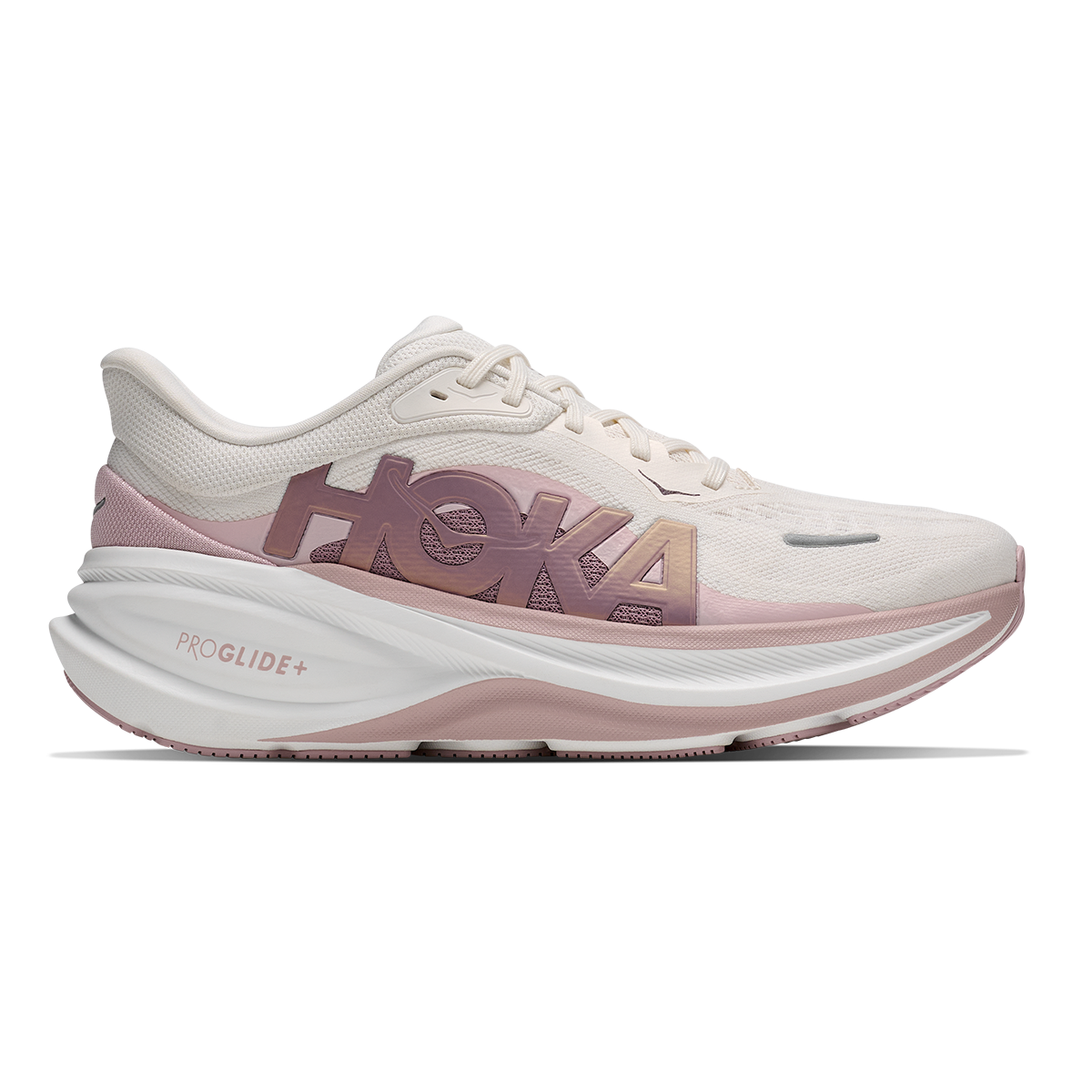 HOKA Clifton PRO GLM Women's Road Running Shoes - Alabaster / Pink Opal product photo