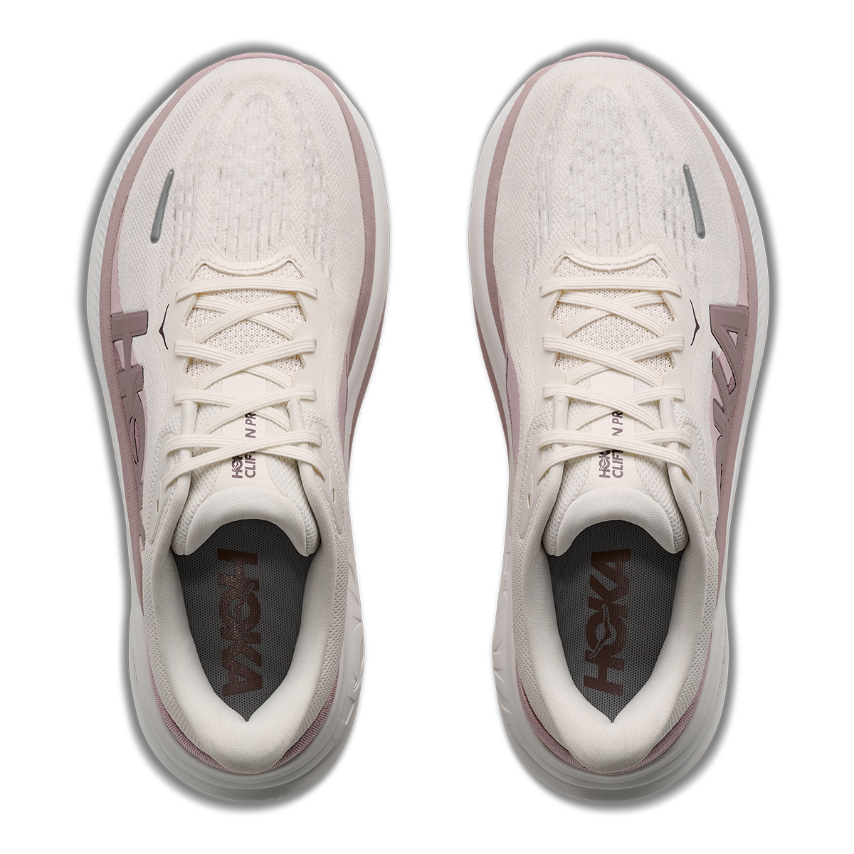 HOKA Clifton PRO GLM Women's Road Running Shoes - Alabaster / Pink Opal product photo