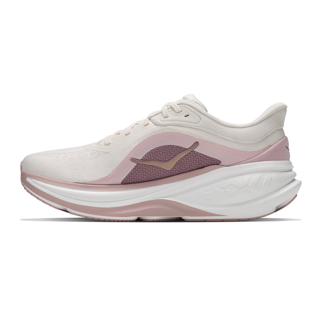 HOKA Clifton PRO GLM Women's Road Running Shoes - Alabaster / Pink Opal product photo
